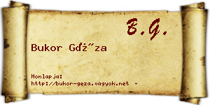 Bukor Géza névjegykártya