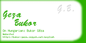 geza bukor business card