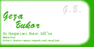 geza bukor business card